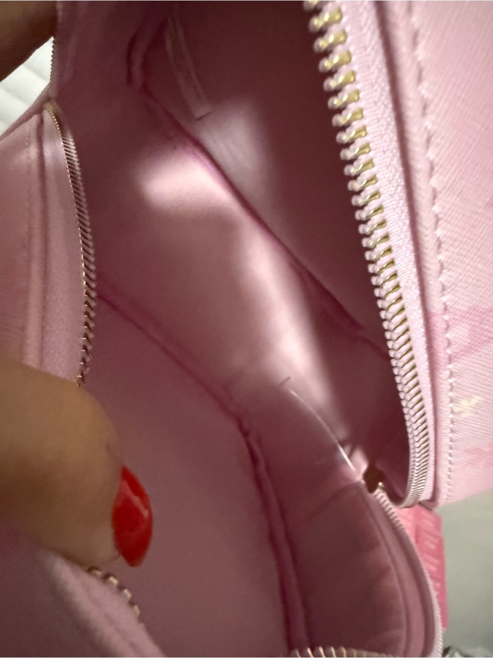 Kids Pink Mini Backpack with Gold Chain and Pom Pom - Picture 4 of 4